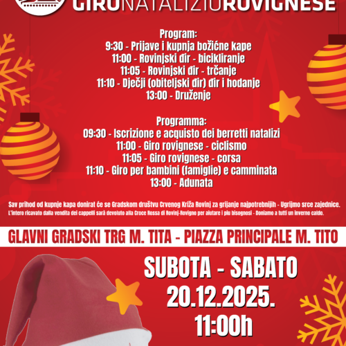 HUMANITARNI BOŽIĆNI ROVINJSKI ĐIR TRČANJE, HODANJE I BICIKLIRANJE – 20.12.2025.